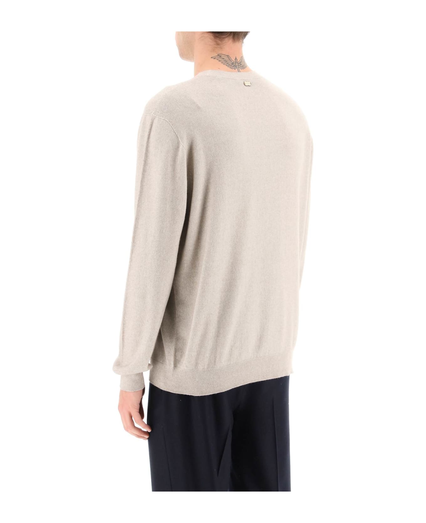 Agnona Cotton And Cashmere Sweater - STONE (Beige) ニットウェア