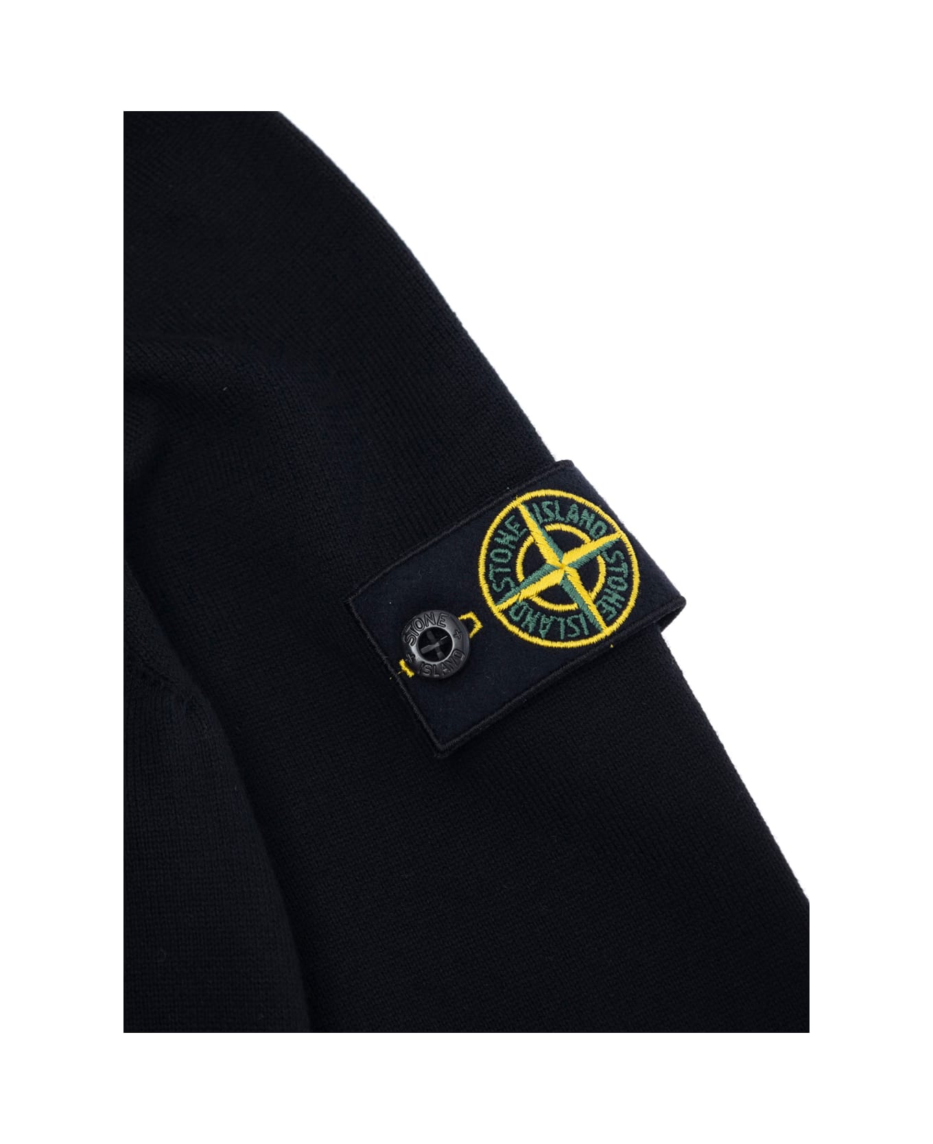 Stone Island Junior Black Sweatshirt With Hood And Removable Compass Logo Applied On The Sleeve In Cotton Boy - Black