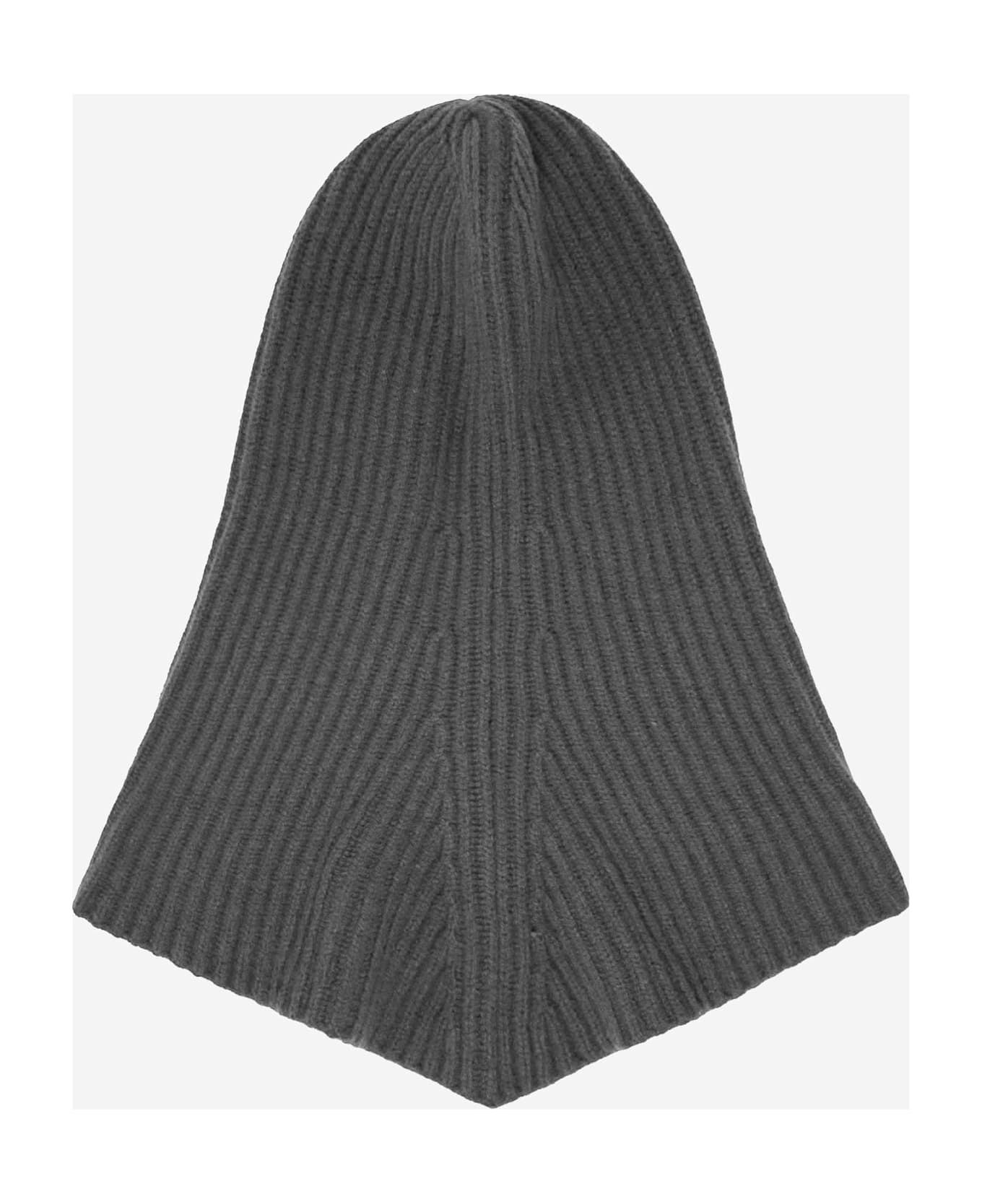 Pinko Ribbed Balaclava With Drawstring - Grey