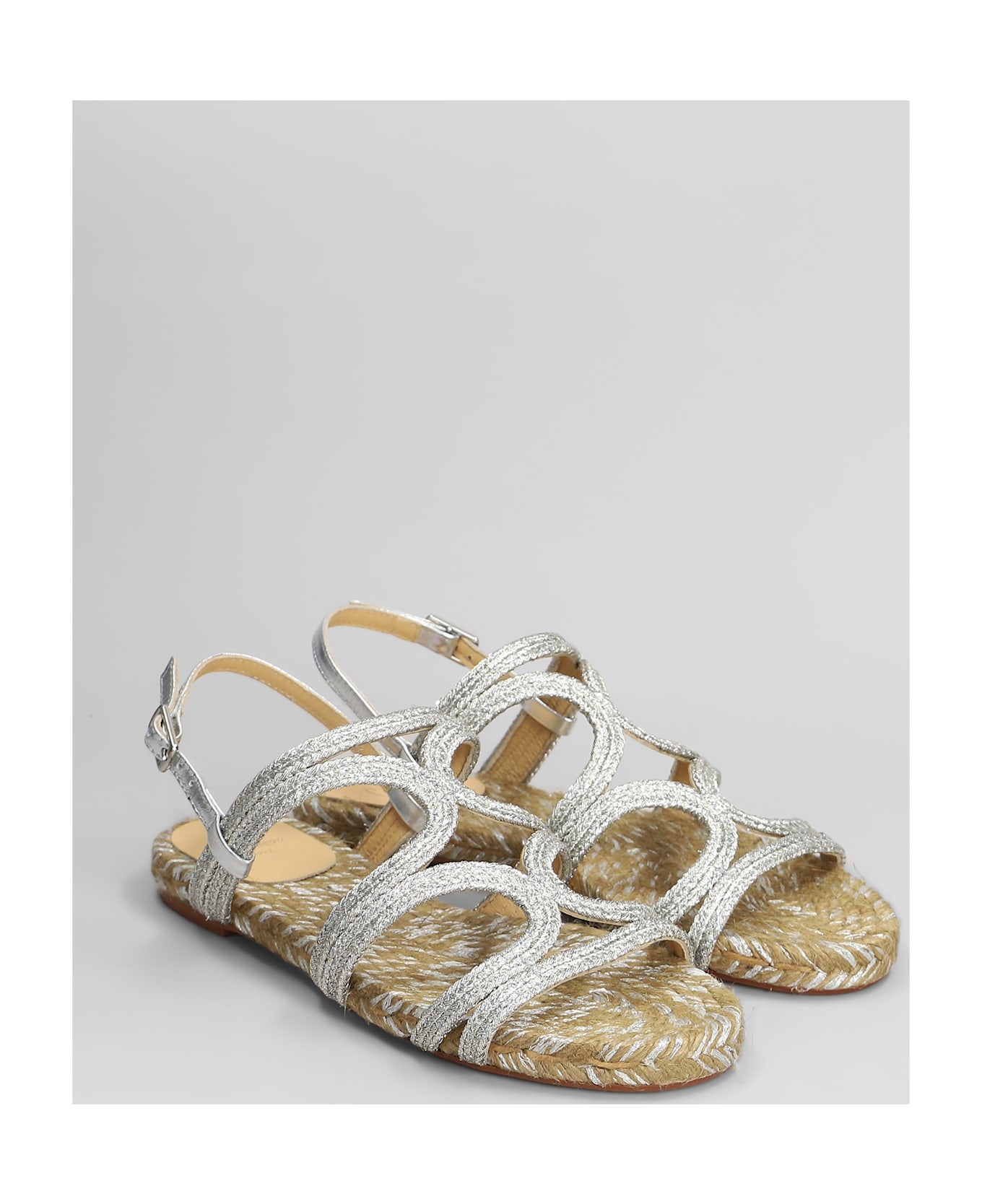 Castañer Pitra-266 Flats In Silver Fabric - silver