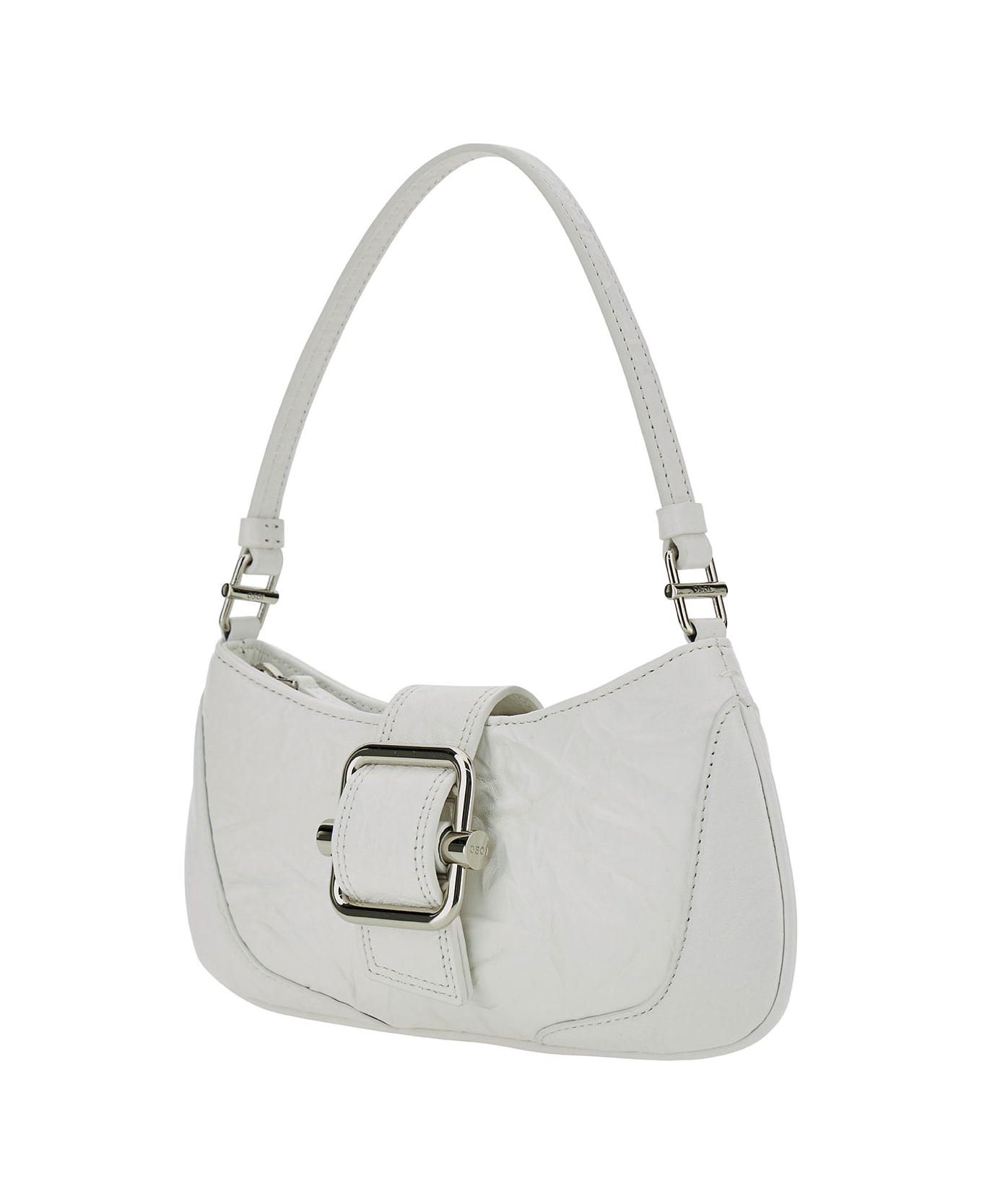 OSOI 'small Brocle' White Shoulder Bag In Hammered Leather Woman - White
