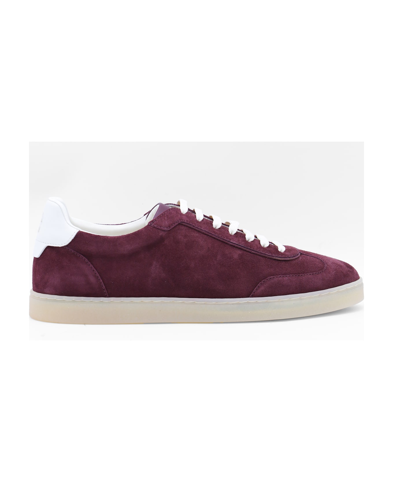 Brunello Cucinelli Dark Red Leather Sneakers - Red