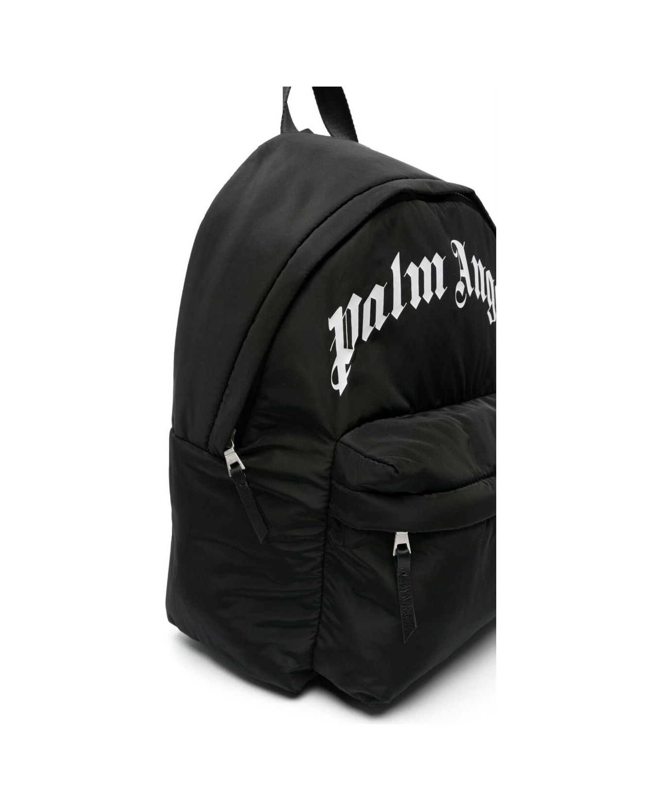 Palm Angels Black Backpackwith Logo In Techno Fabric Boy - Black