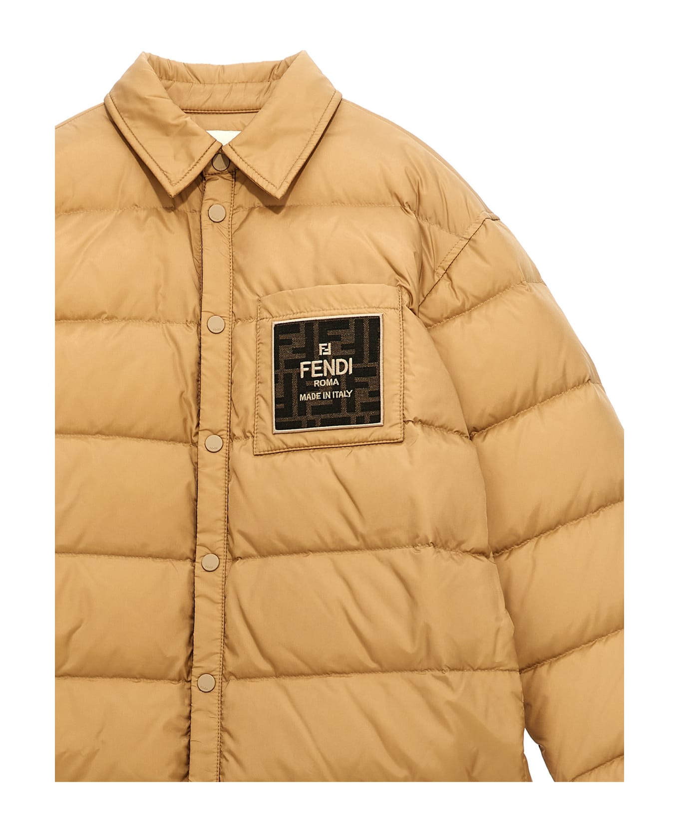 Fendi 'fendi Roma' Down Jacket - Beige