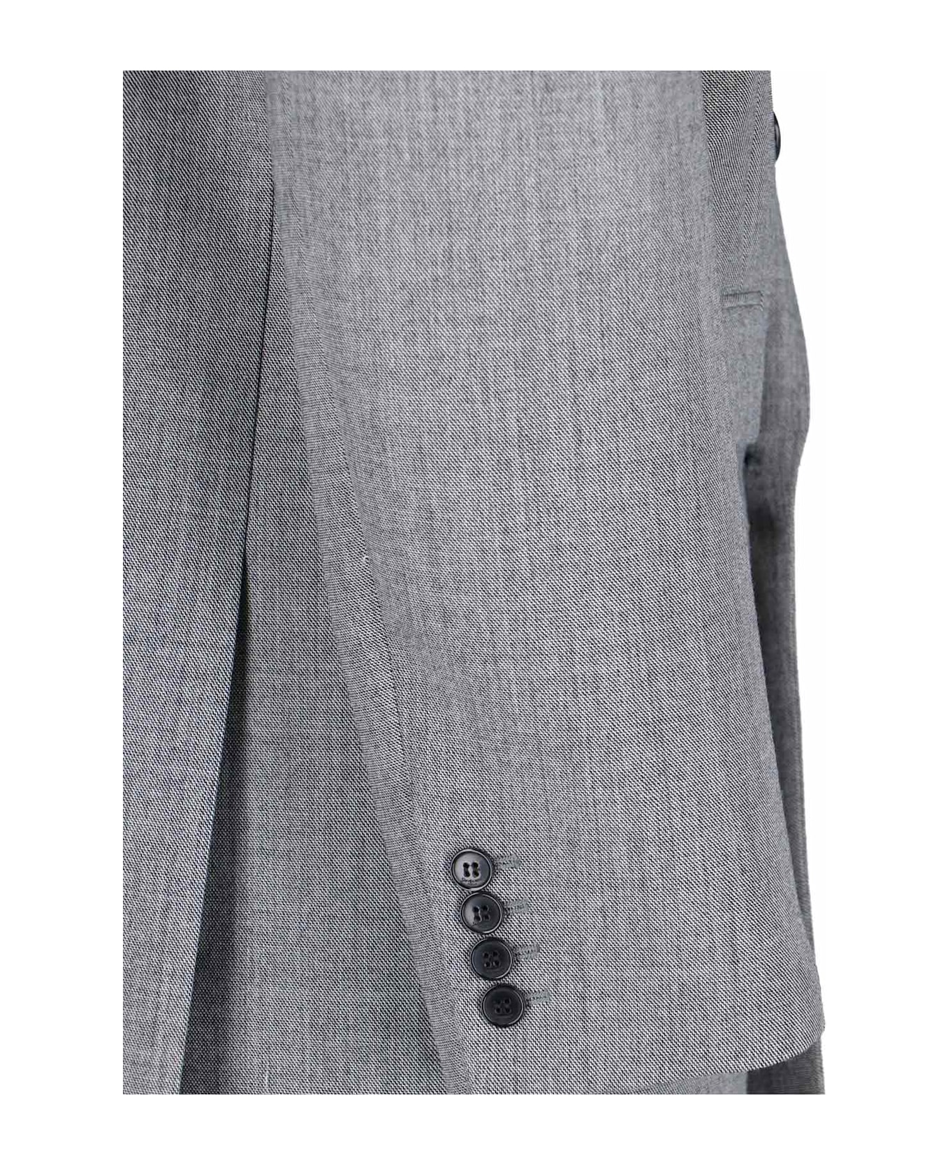 Saint Laurent Double-breasted Wool Blazer - GREY ブレザー