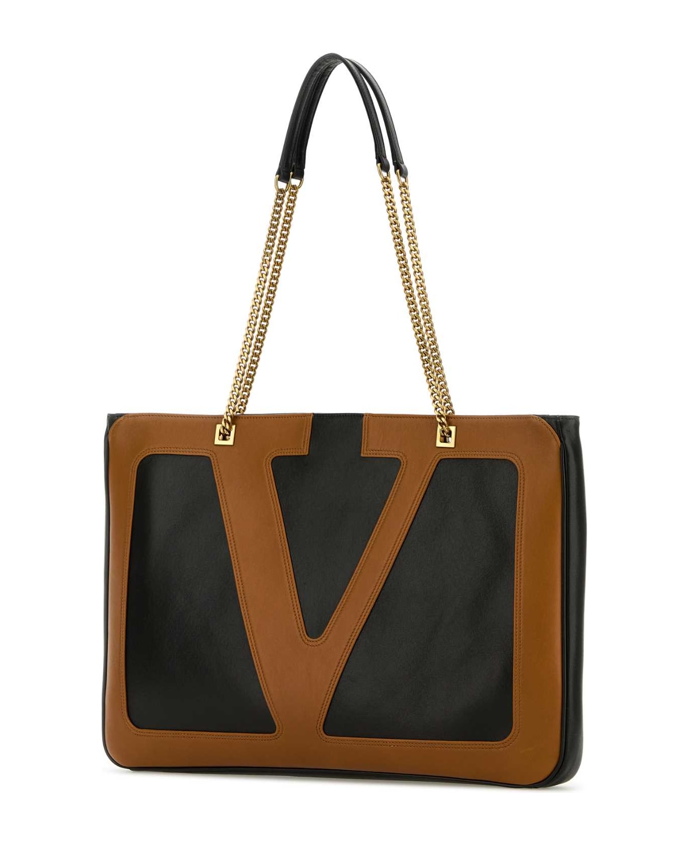 Black Nappa Leather Large Viva Superstar Shopping Bag