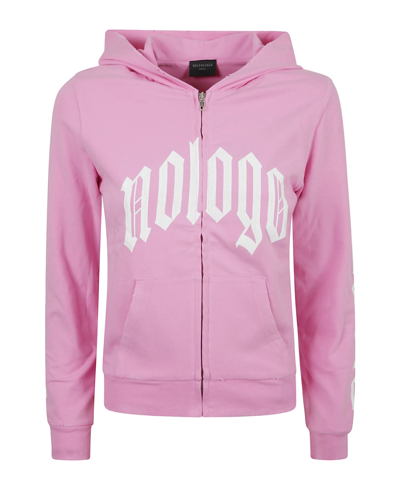 Balenciaga Small Zip-up Hoodie - Light Pink/White