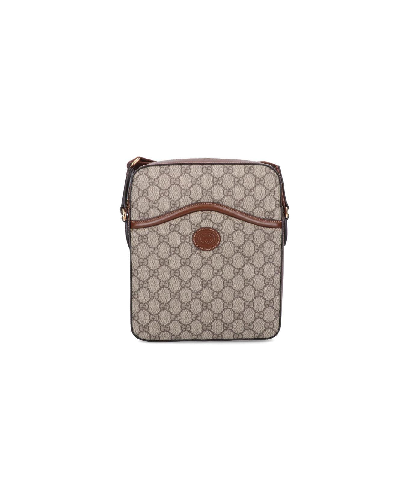 Gucci Logo Shoulder Bag - Beige