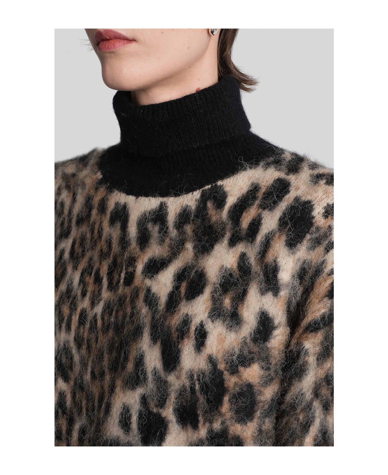 Ganni Knitwear In Animalier Wool - ANIMALIER