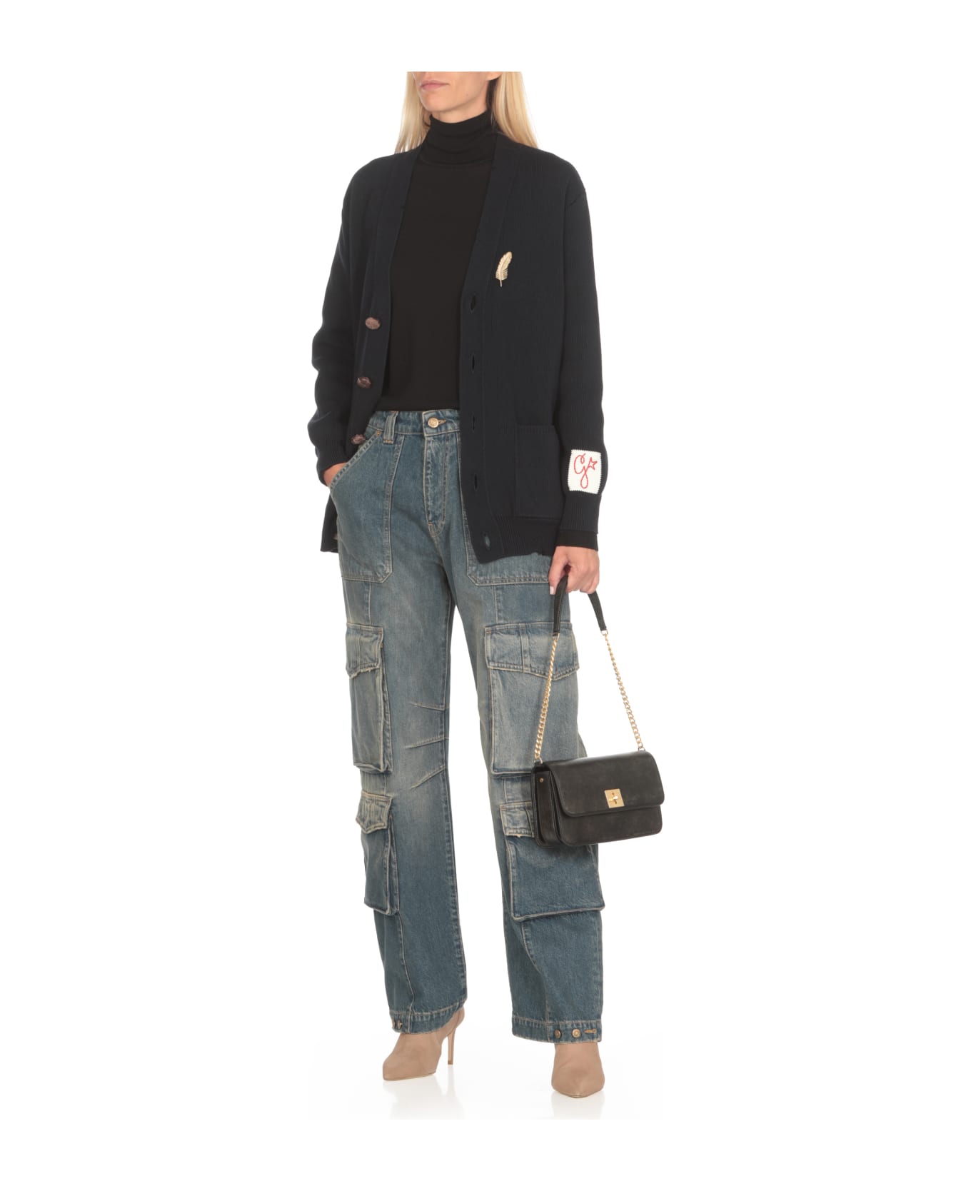 Golden Goose Gioia Shoulder Bag In Black Leather - Black