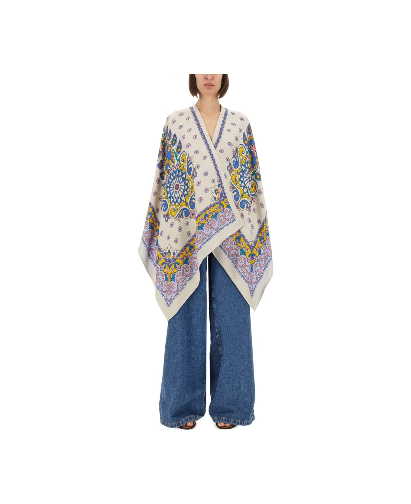Etro Cape With Daisies - MULTICOLOUR