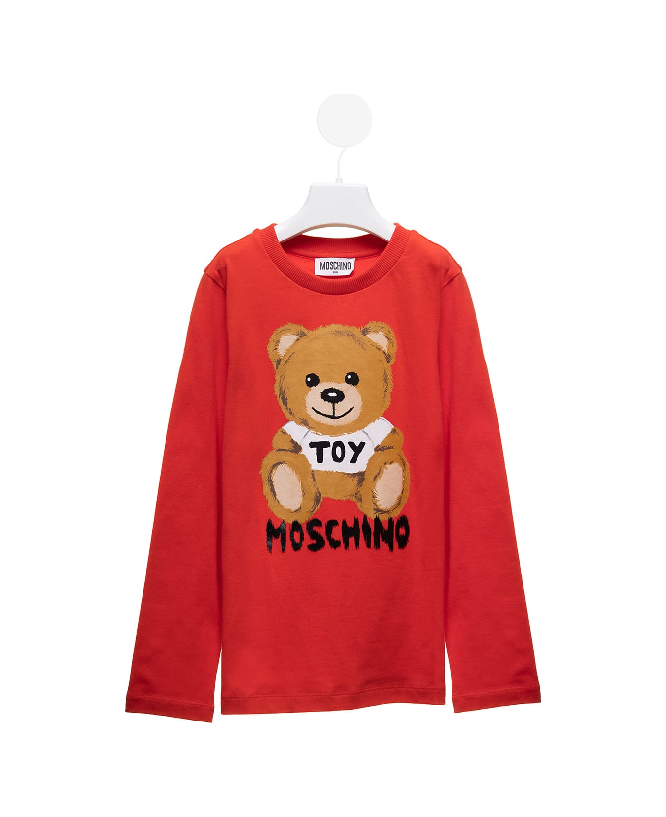 Moschino Addition Red Cotton Long Sleeved T-shirt Moschino Kids Boy - Red