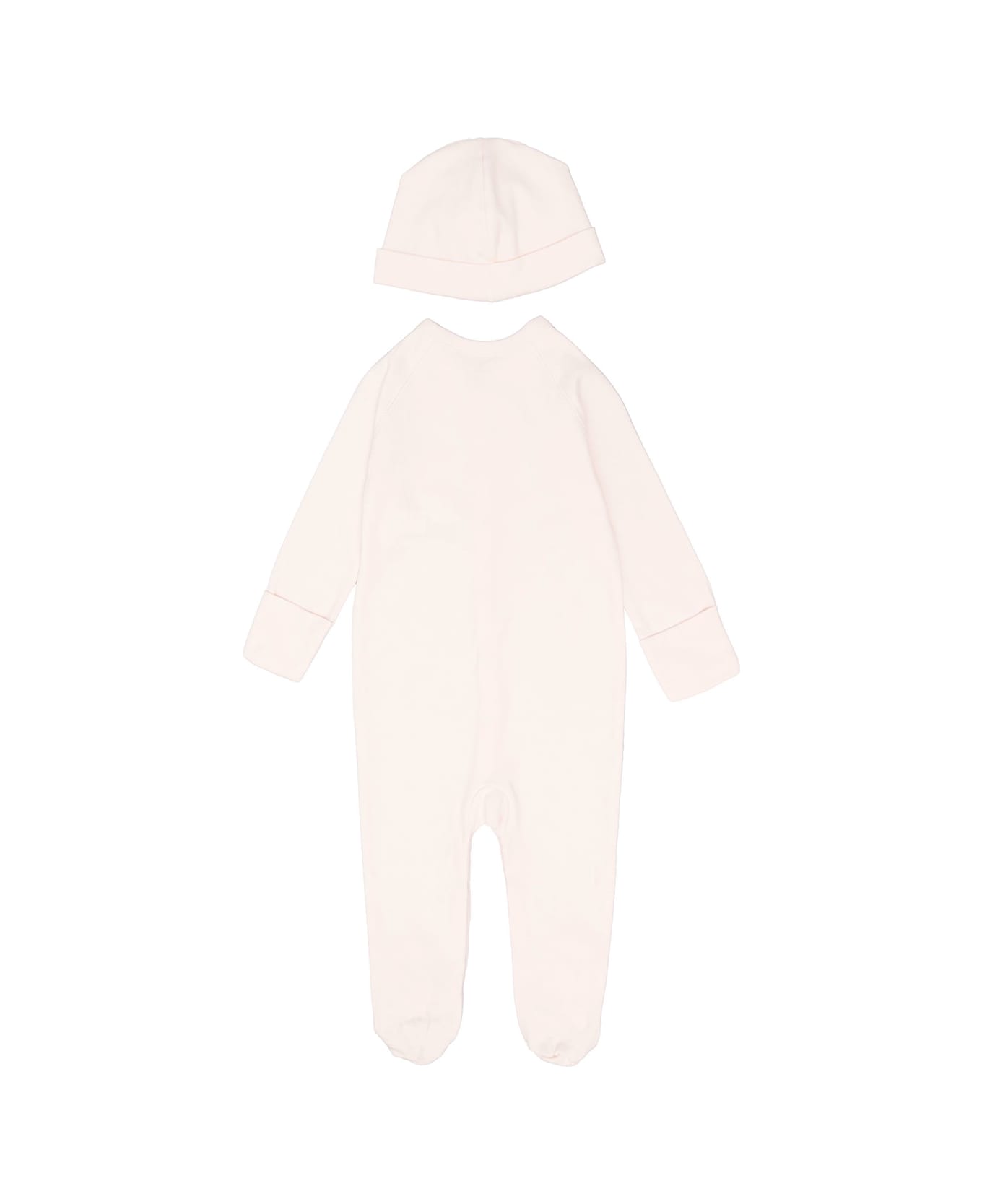 Polo Ralph Lauren Pink Cotton Suit With Logo Jacquard Polo Ralph Lauren Baby Girl - Pink