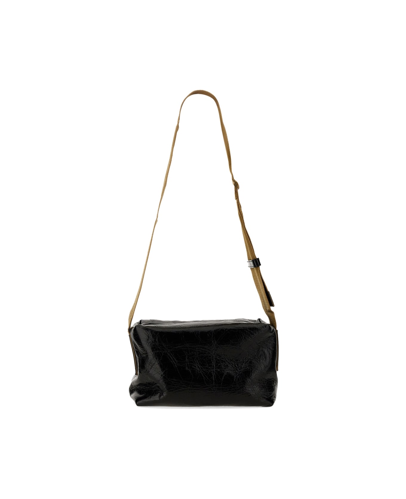 Uma Wang Leather Shoulder Bag - BLACK