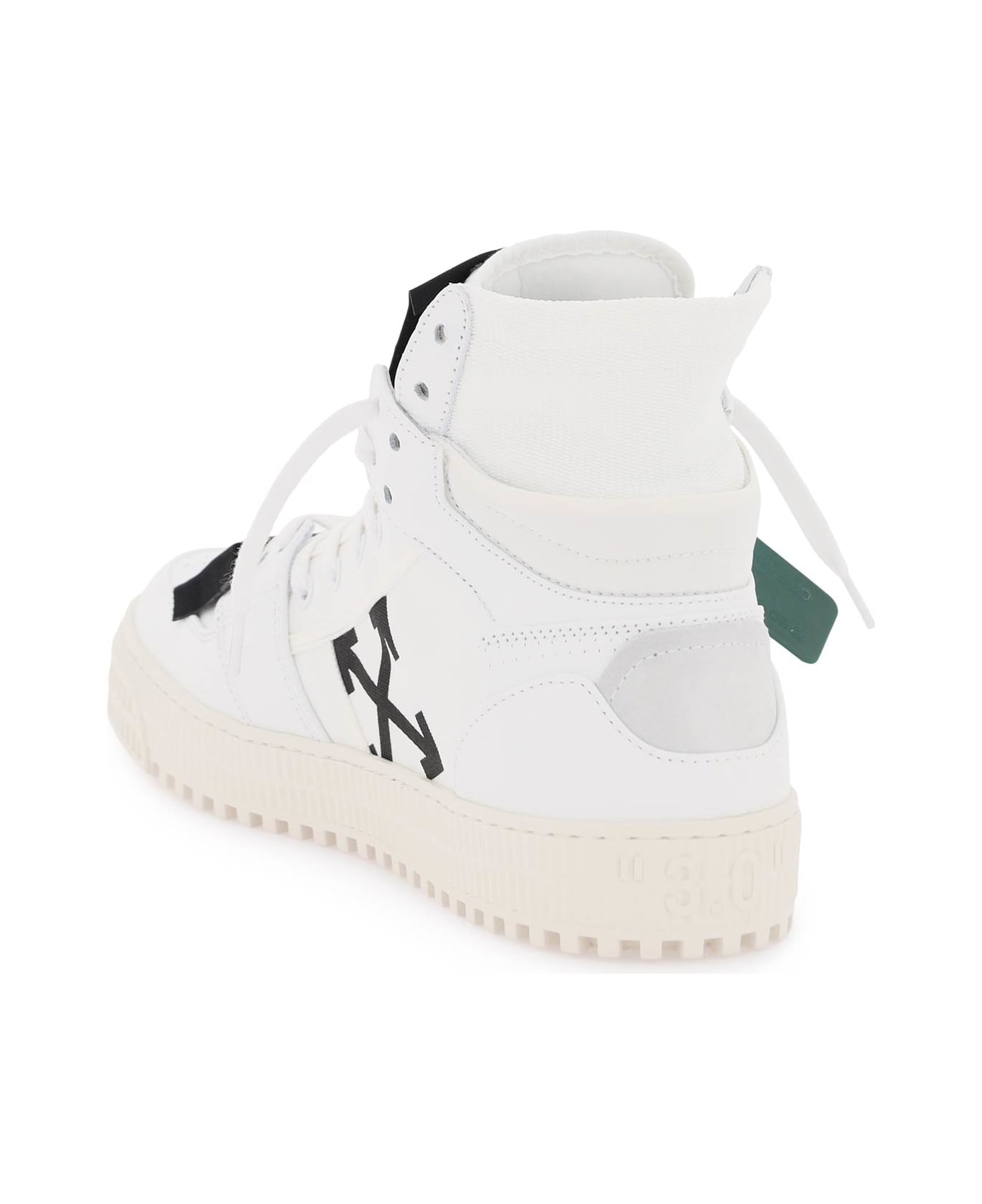 Off-White 3.0 Off-court Leather High-top Sneakers - White Black