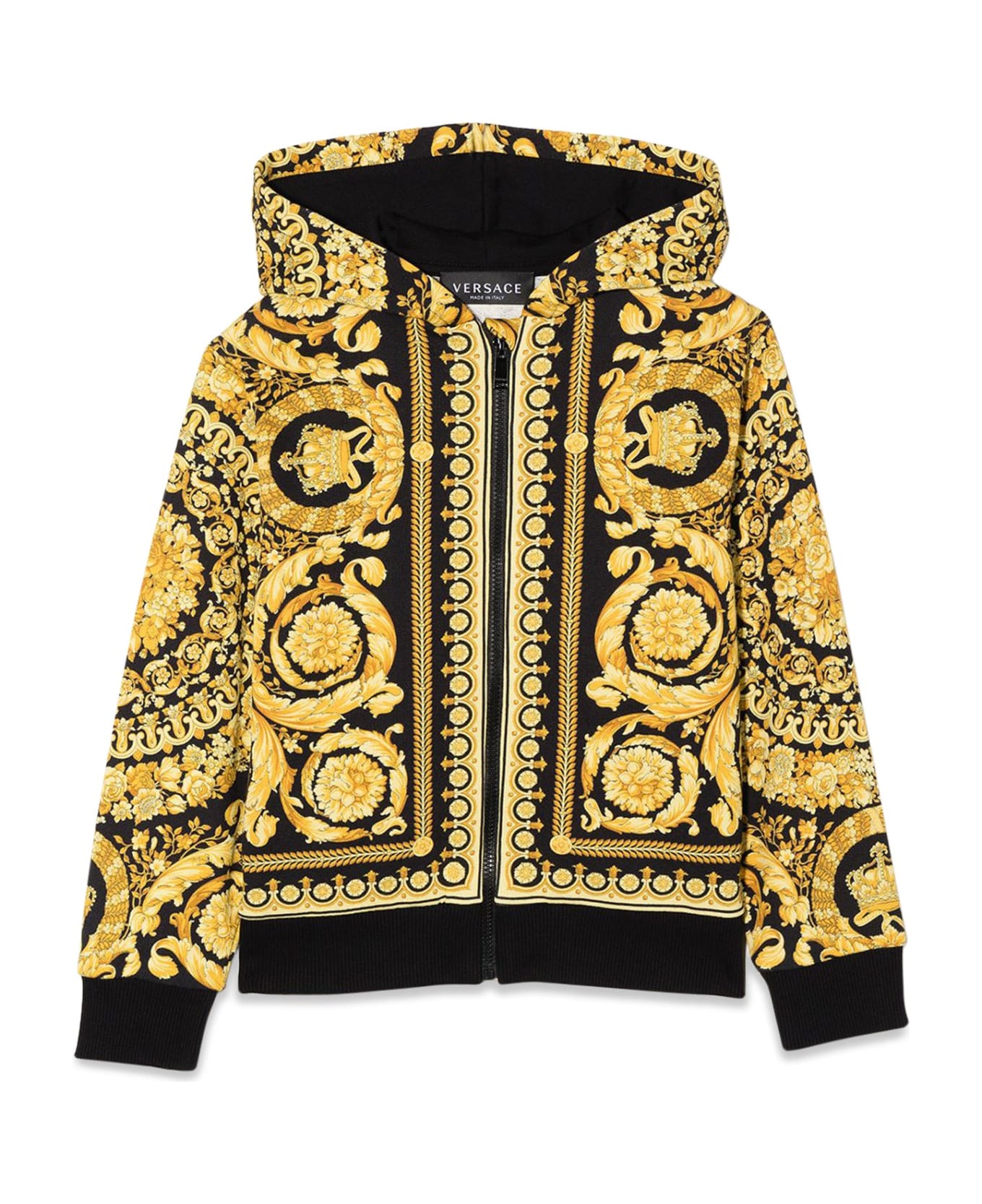 Versace Sweatshirt Zipper And Hood Baroque - MULTICOLOR