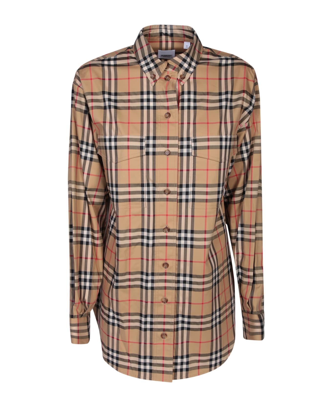 Burberry Checked Buttoned Shirt - Beige シャツ