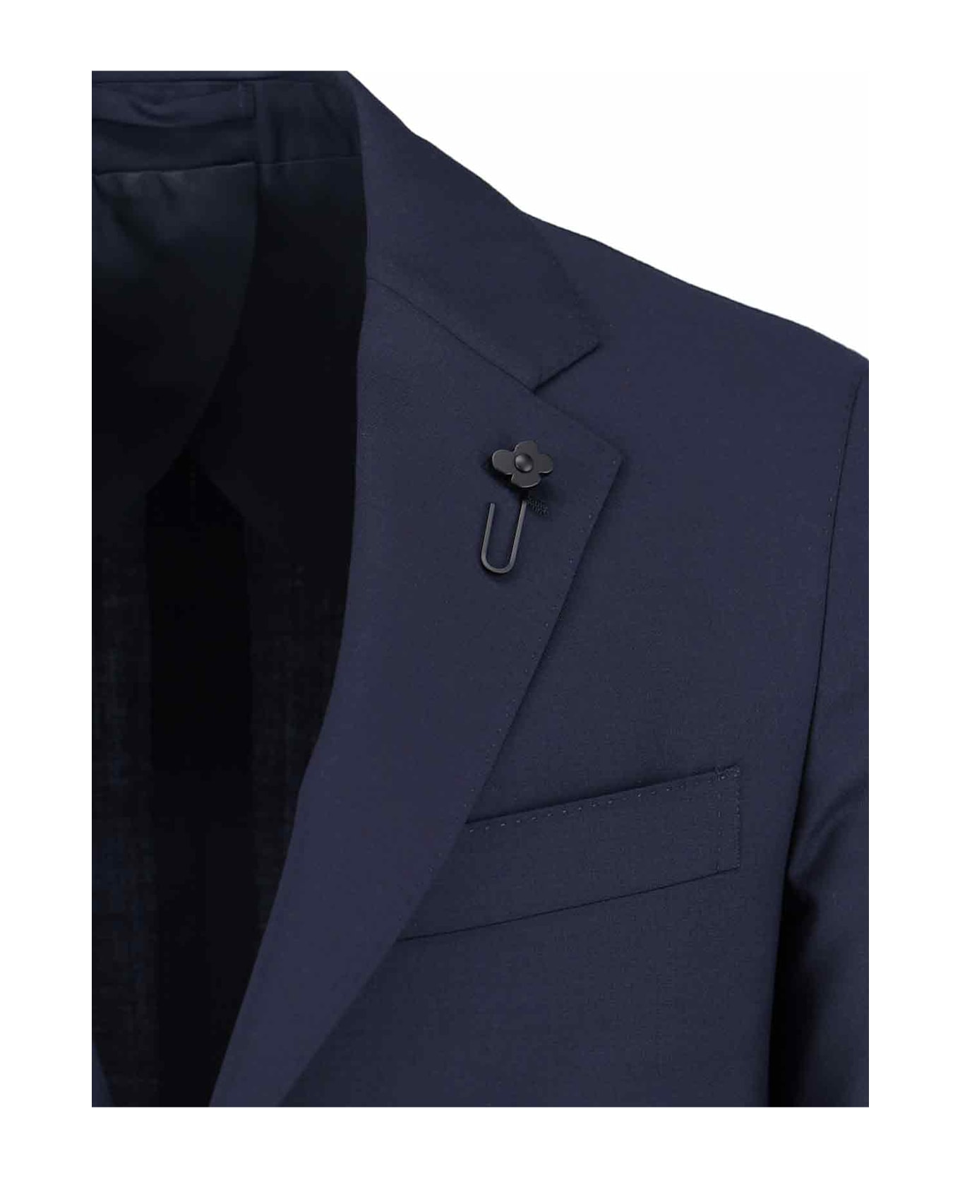 Lardini Single-breasted Virgin Wool Suit - Blue