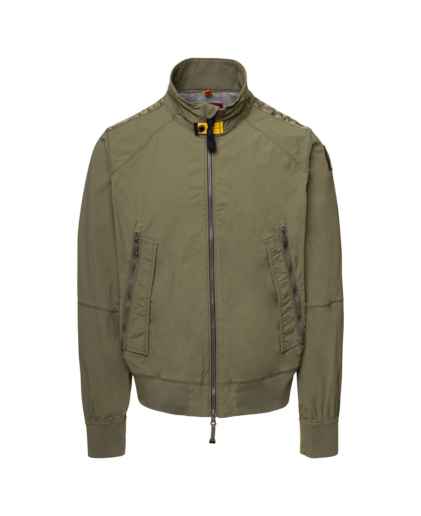 Parajumpers 'celsius' Green Water Repellent Jacket With Logo Patch In Cotton Blend Man - Green