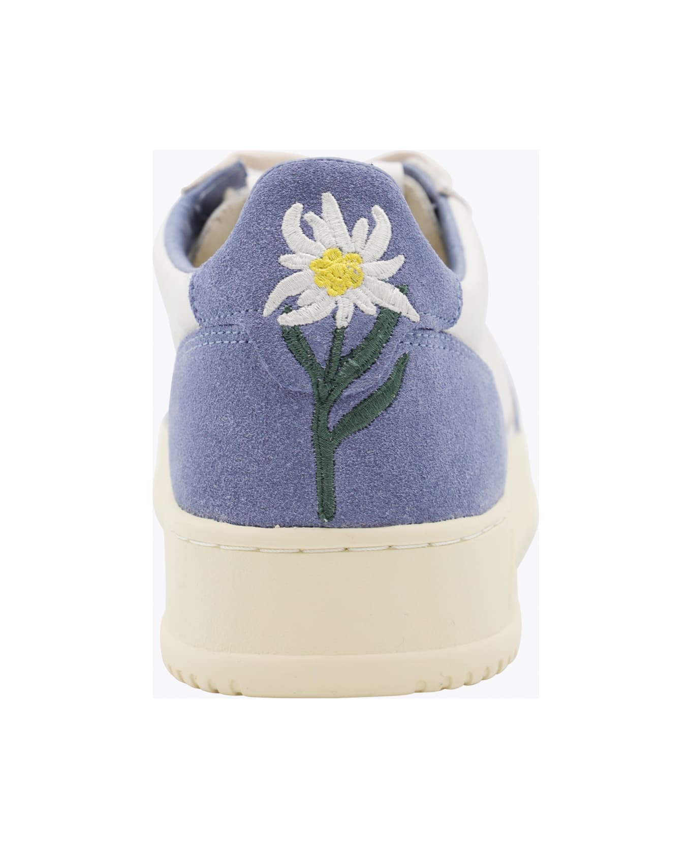 Autry White And Light Blue Leather Medalist Sneakers - WHITE/LIGHT BLUE