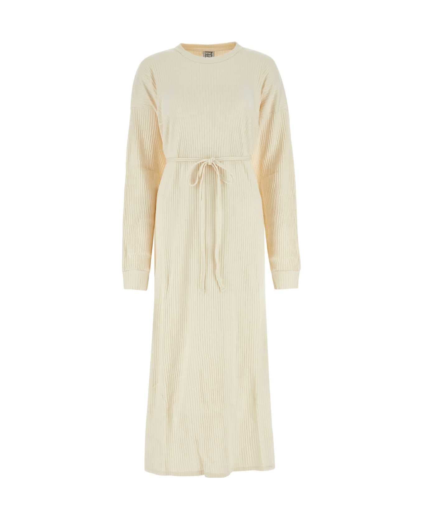 Baserange Ivory Cotton Dress - OFFWHITE
