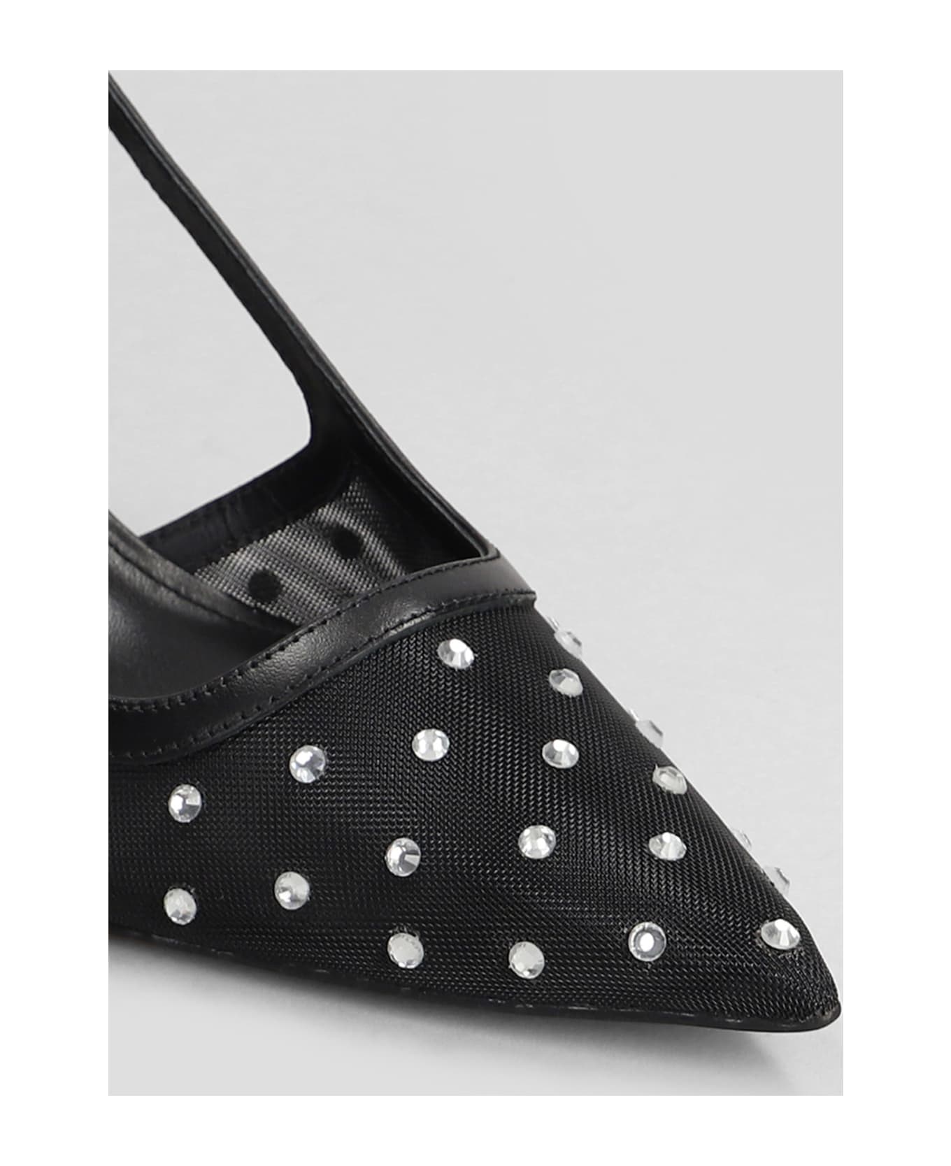 MICHAEL Michael Kors Alora Mid Sling Pumps In Black Leather - Black