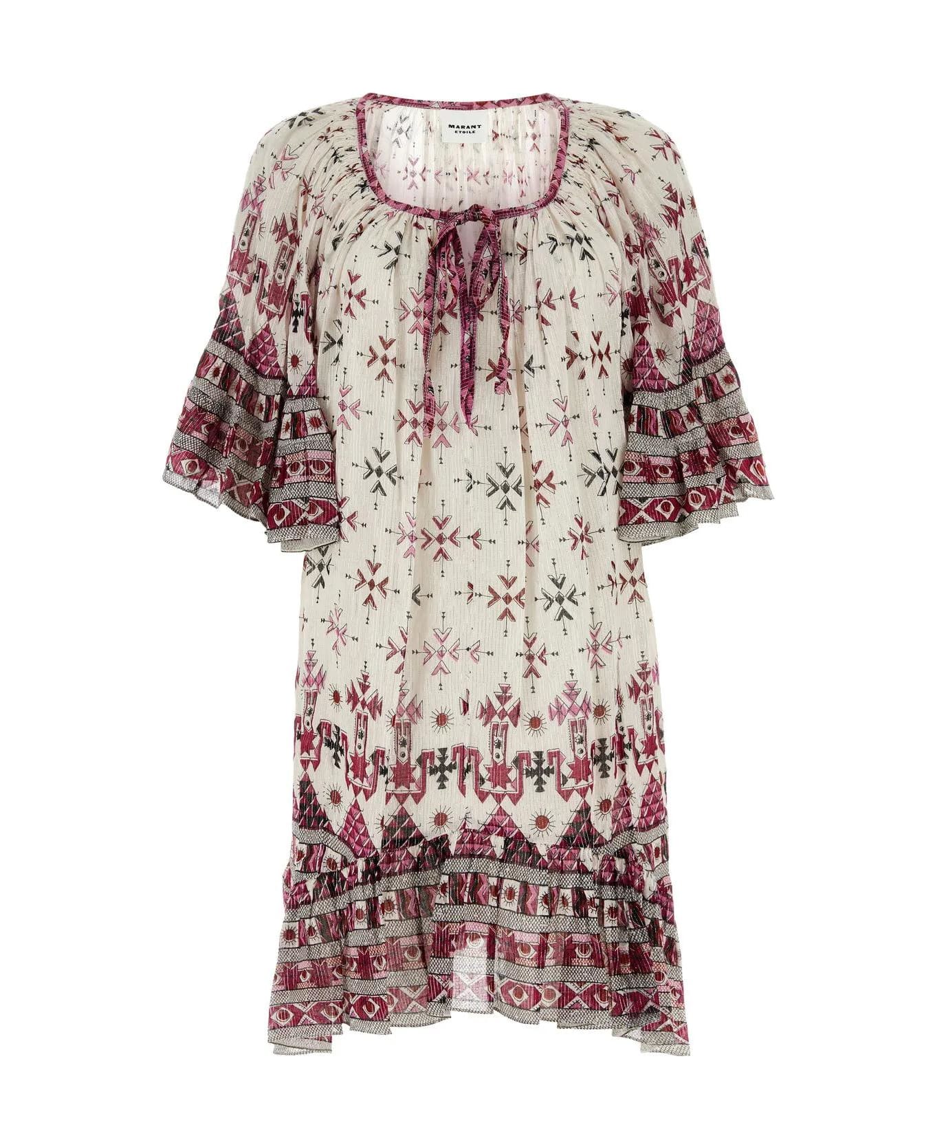 Marant Étoile Embroidered Cotton Loane Mini Dress