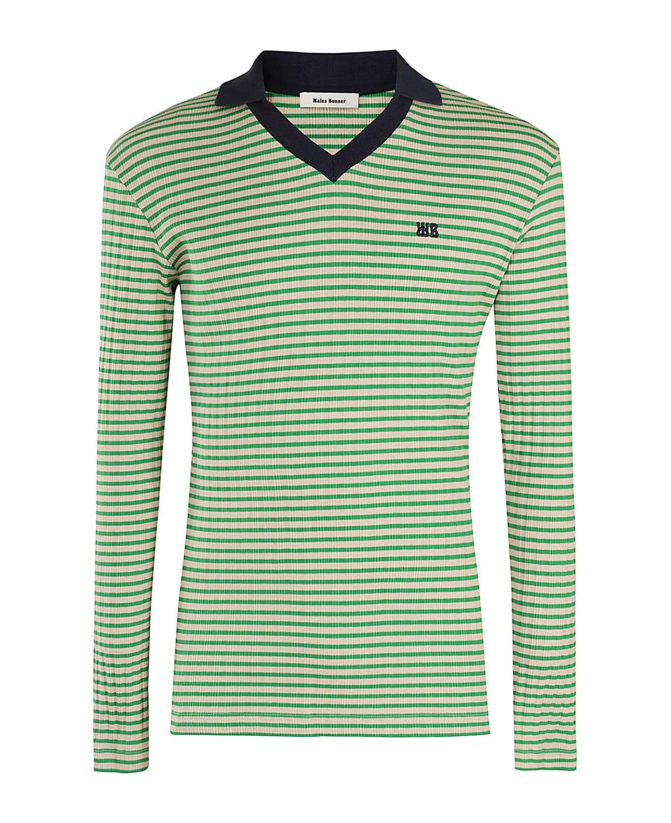 Wales Bonner Sonic Polo - Ivory And Green