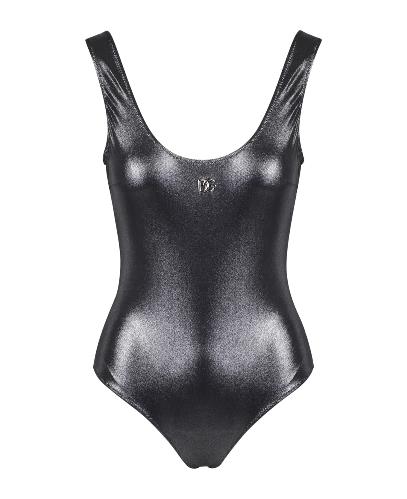 Dolce & Gabbana Kim Metallic U-neck Swimsuit