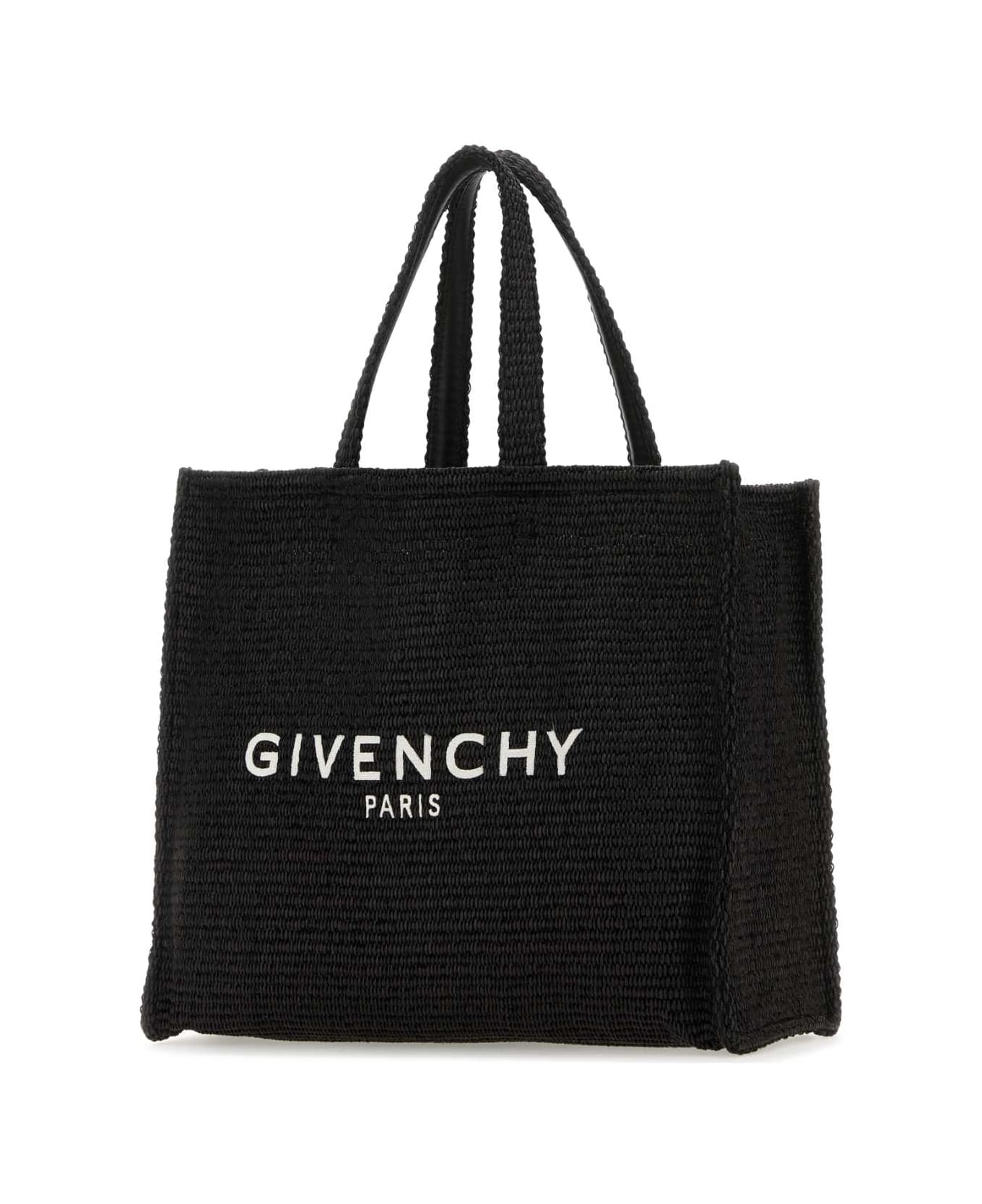 Givenchy Black Raffia Medium G-tote Shopping Bag - BLACK