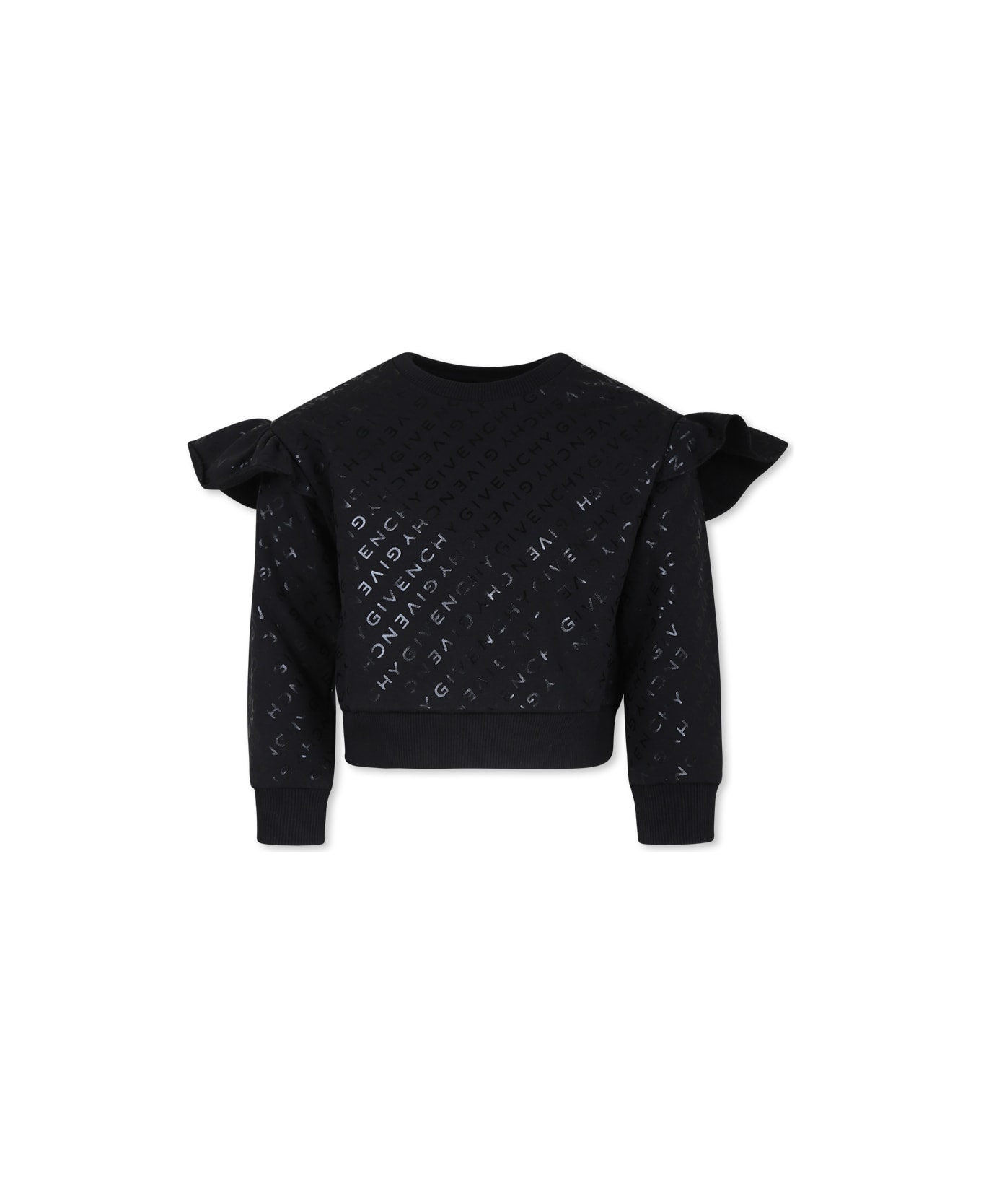 Givenchy Black Sweatshirt For Girl With Logo - B Nero