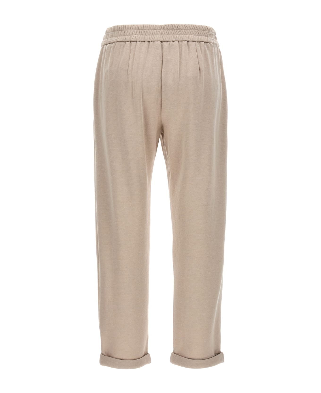 Brunello Cucinelli Pants With Drawstring And Monile Detail - Beige ボトムス