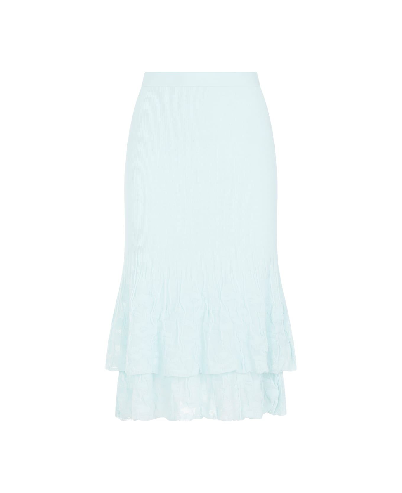 Bottega Veneta Cotton Midi Skirt - Pale Turquoise