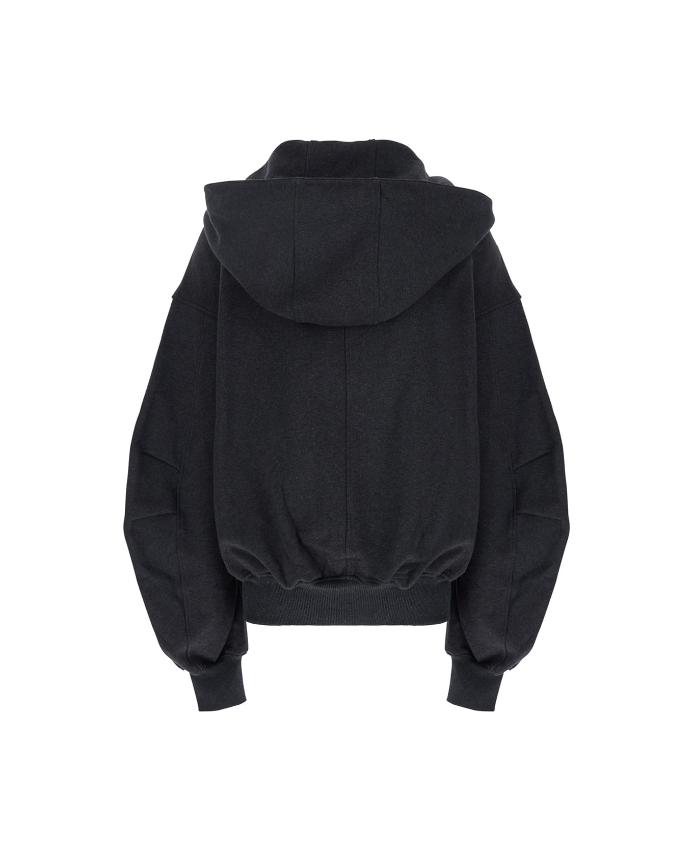 The Attico Grey Sweatshirt With Hood And Logo Lettering On The Front In Cotton Woman - Grey