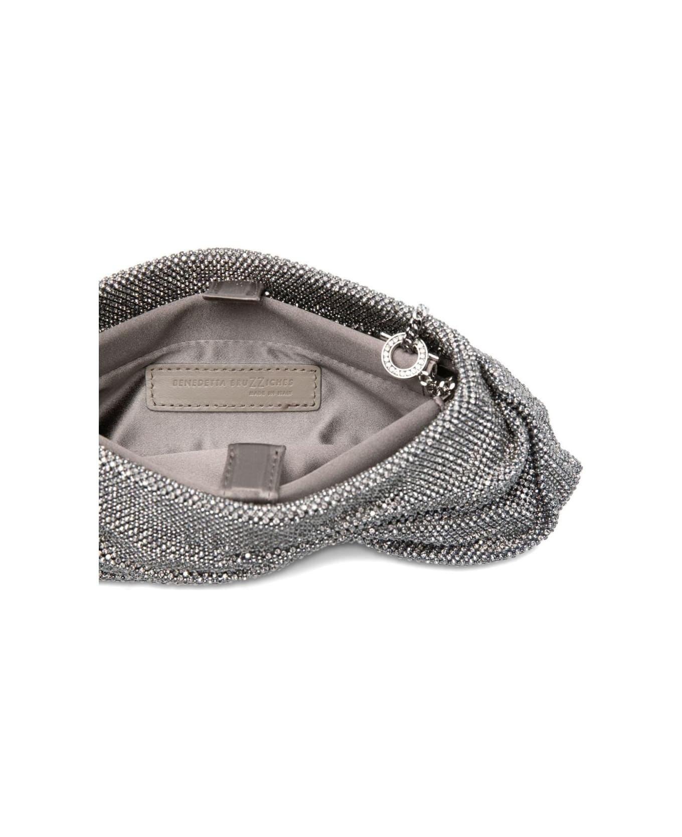 Benedetta Bruzziches Clutch With Chain Shoulder Strap - Silver