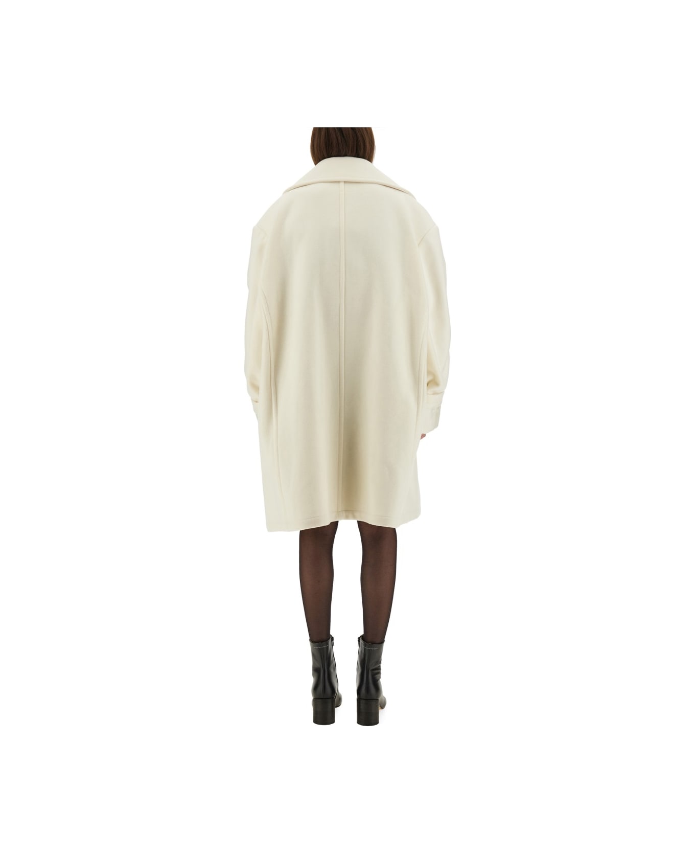 MM6 Maison Margiela Wool Coat - WHITE