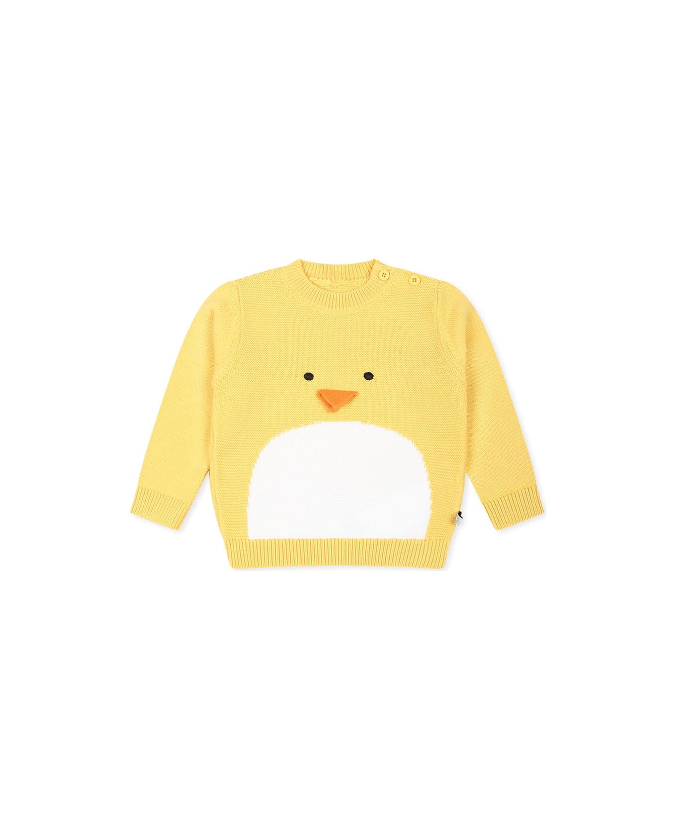 Stella McCartney Kids Yellow Sweater For Baby Boy With Chick - Yellow