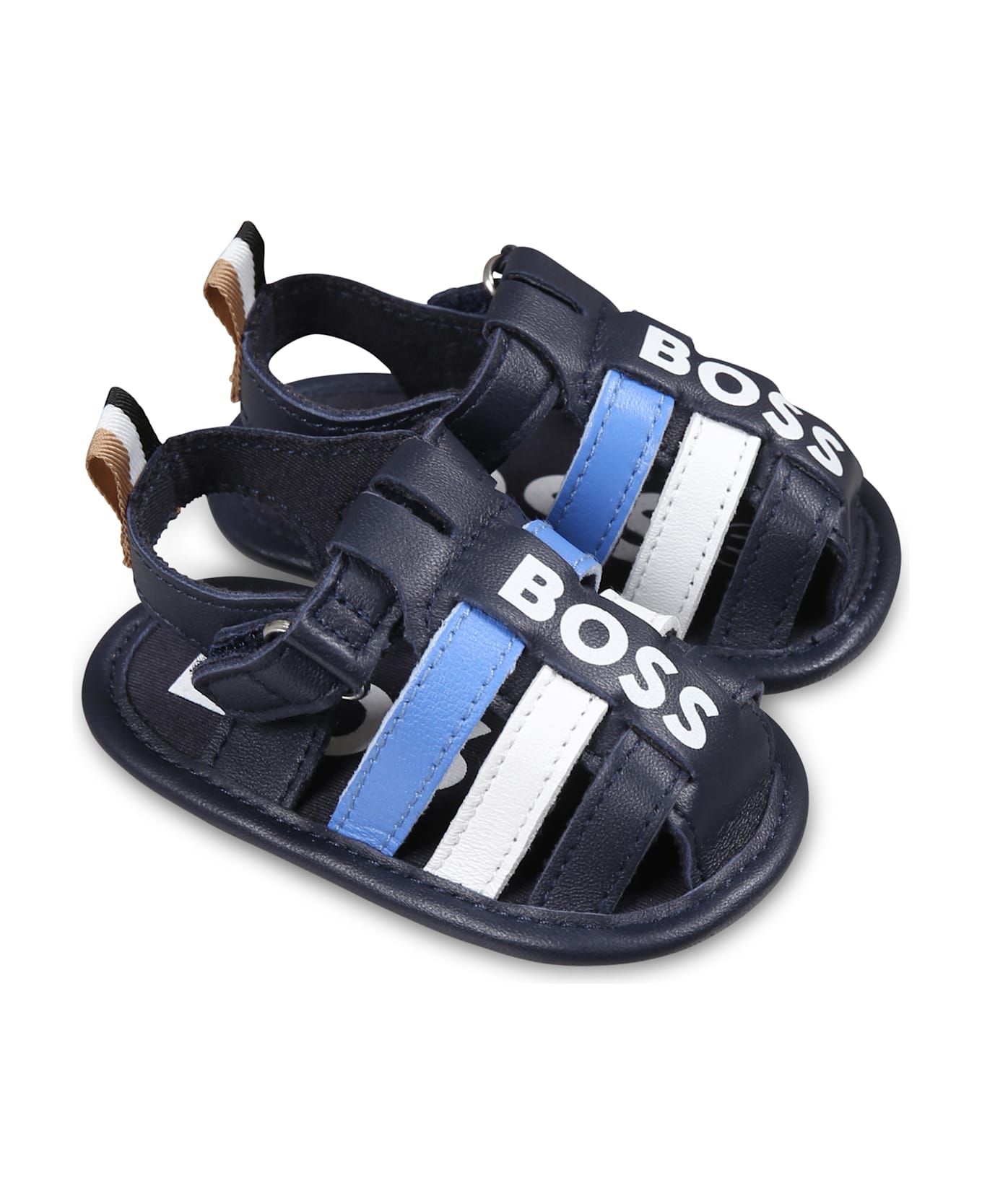 Hugo Boss Blue Sandals For Baby Boy With Logo - Blue