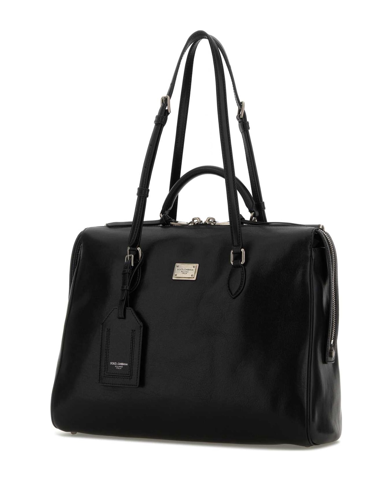 Dolce 
Gabbana Black Leather Vittoria Handbag - NERO