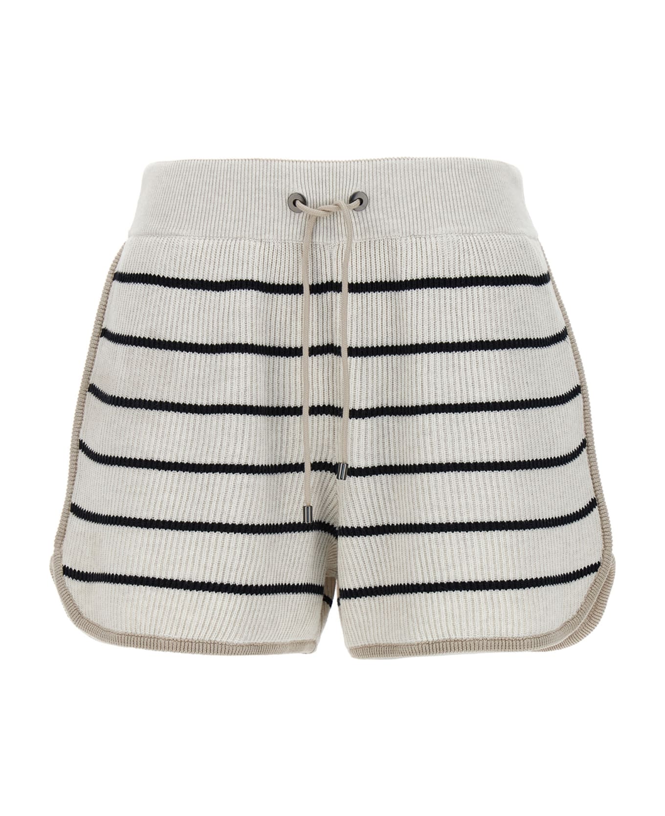 Brunello Cucinelli Striped Shorts - White ショートパンツ