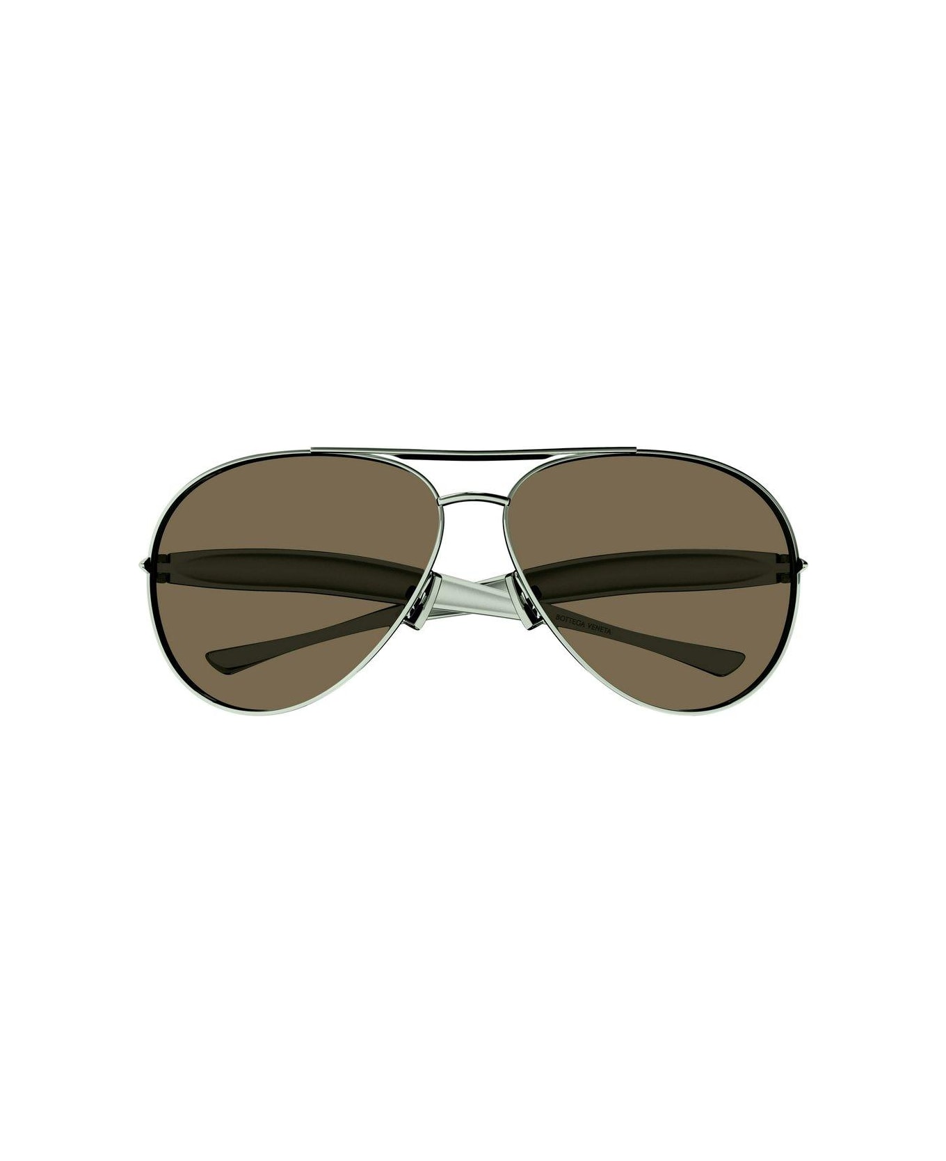 Bottega Veneta Aviator Frame Sunglasses - Green brown