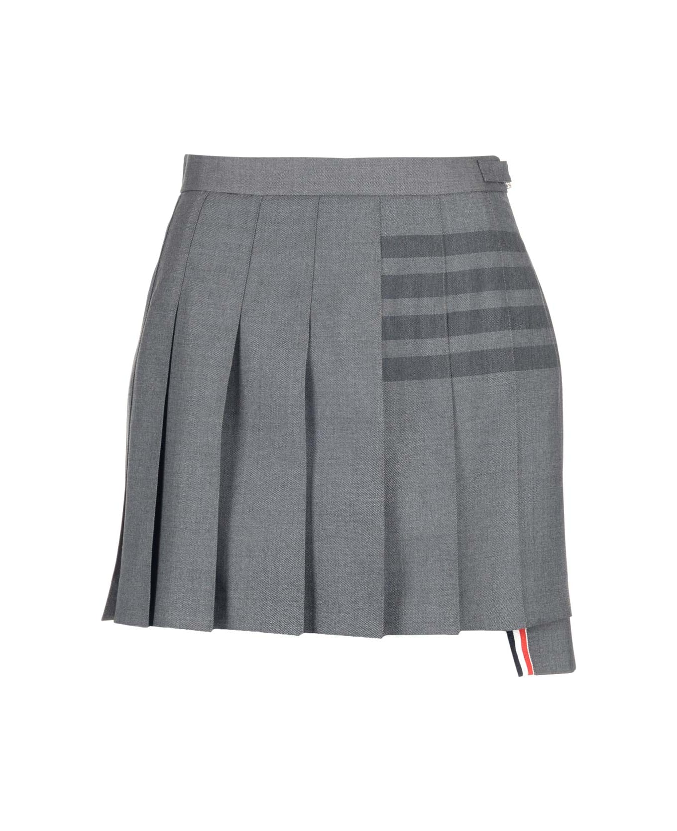 Thom Browne '4-bar' Pleated Mini Skirt - Medium grey