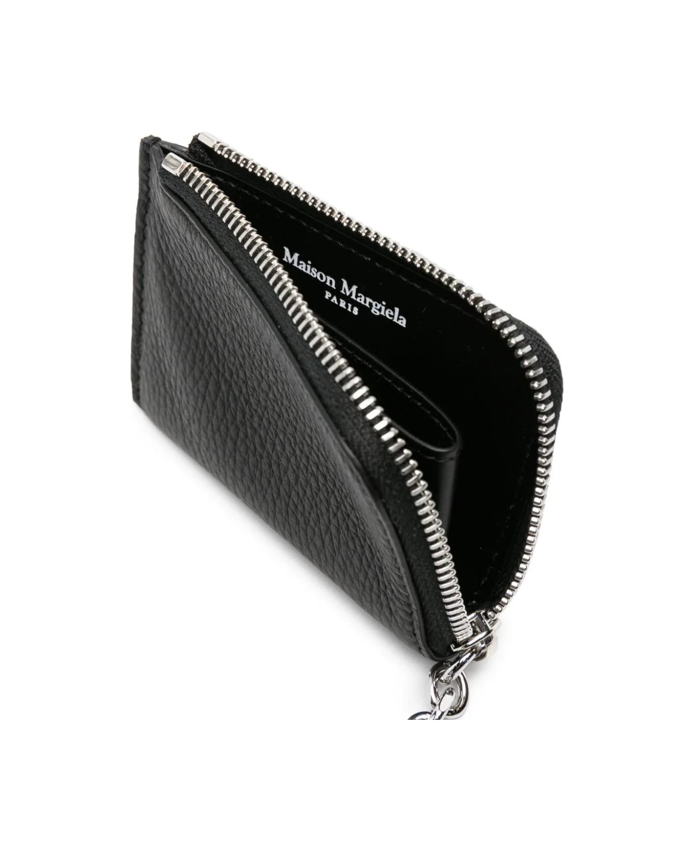Maison Margiela Wallet Zip Around With Keyring - Black
