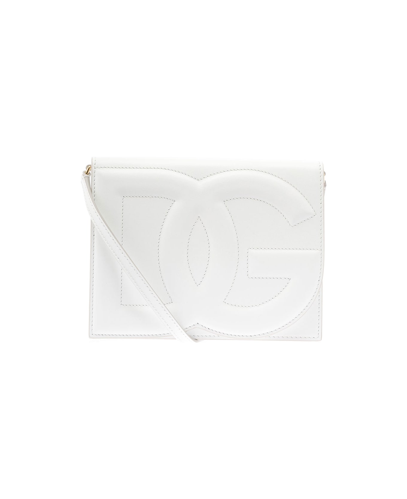 Dolce & Gabbana White Embossed Crossbody Bag Woman Dolce&gabbana - White