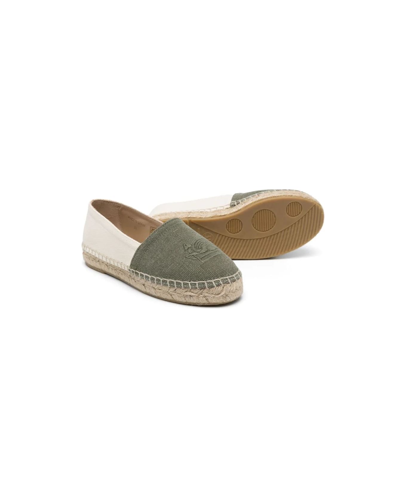 Etro Green And Beige Espadrilles With Logo - Green
