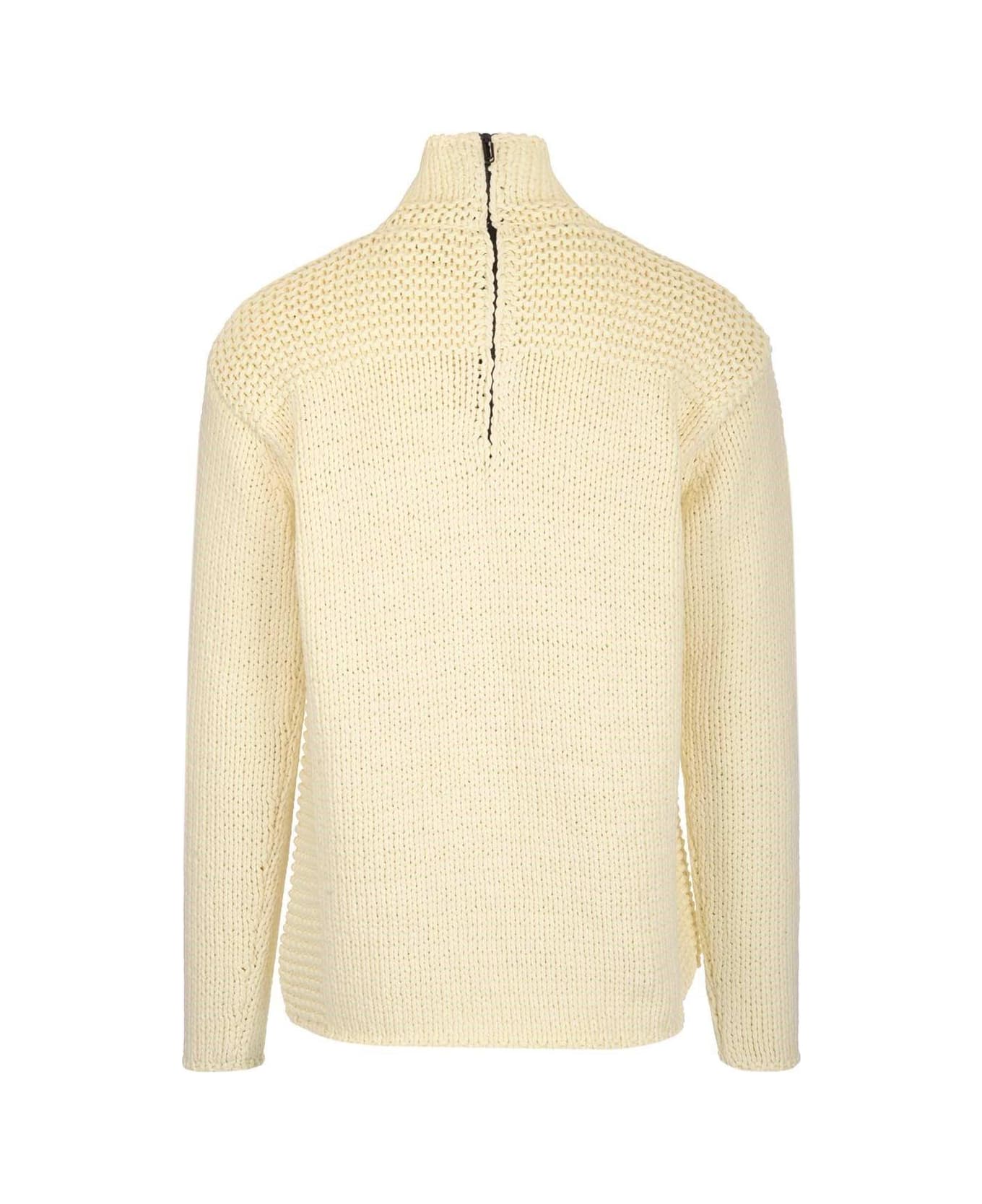 Off-White Nail-embellished Ribbed Sweater - WHITE ニットウェア