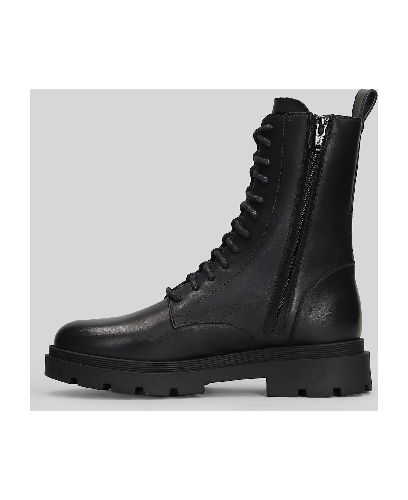 Fabio Rusconi Combat Boots In Black Leather - black