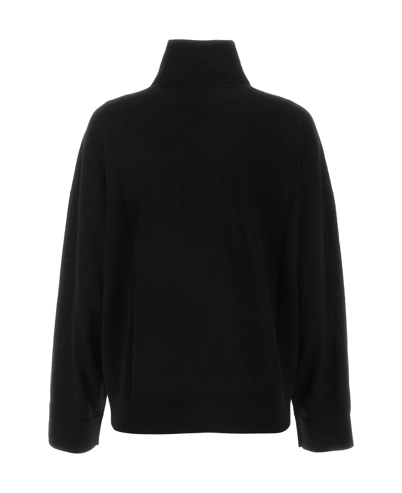 Bottega Veneta Black Wool Oversize Sweater - BLACK