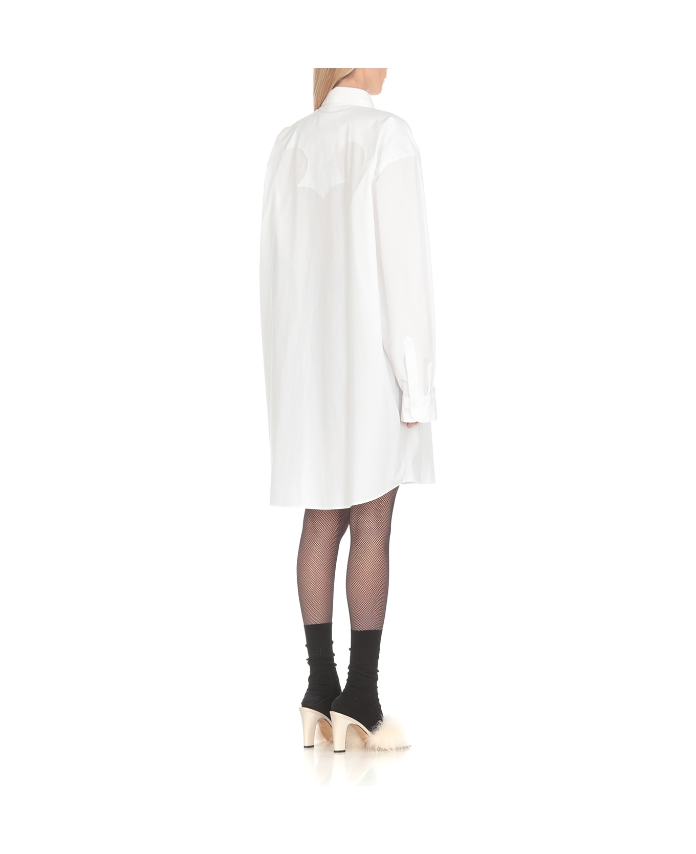 Maison Margiela Button-up Mini Shirt Dress - Optic White
