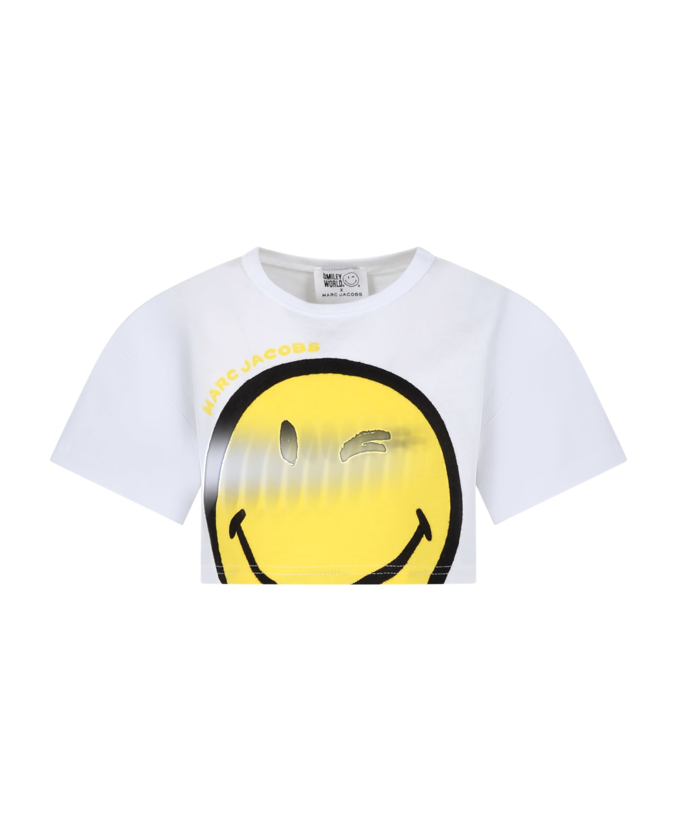 Marc Jacobs White T-shirt For Girl With Smiley And Logo - White